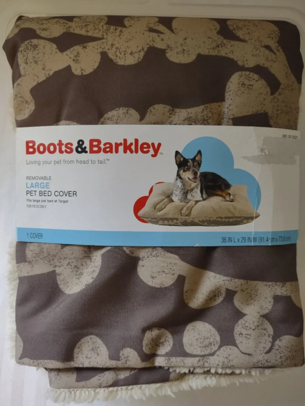 Dog Bed Cover Large Brown & Beige by Boots & Barkley